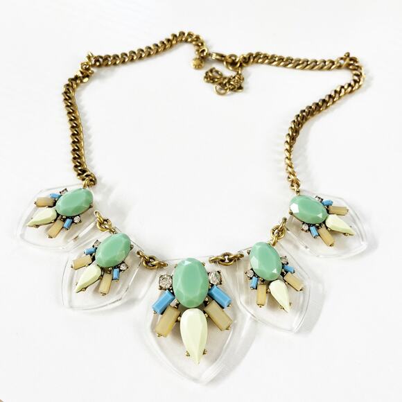 J. Crew Clear Lucite Stone Statement Necklace - Picture 3 of 7